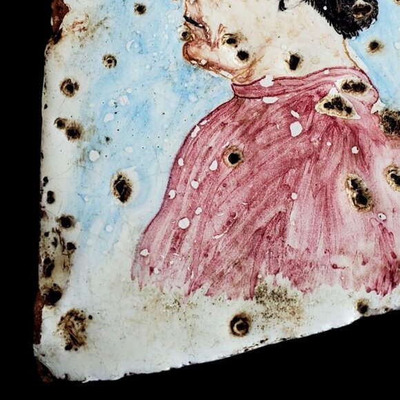 Duke de Montefelto Portrait Copy Hand-Painted Ceramic Tile - Picture 10 of 13